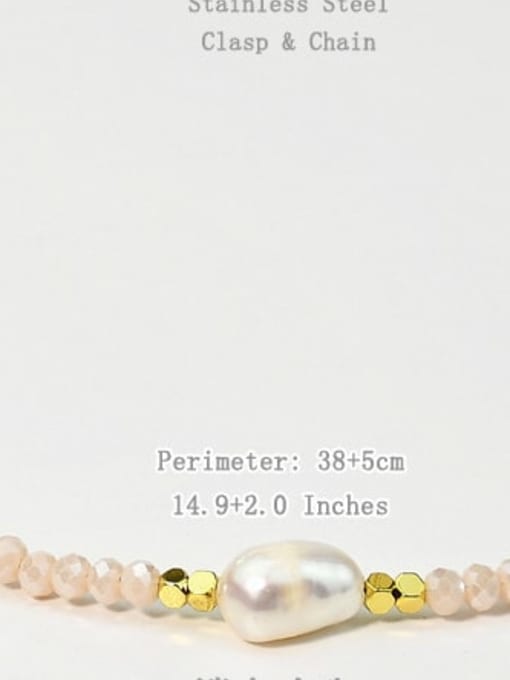N2612 Y01 Alloy Freshwater Pearl Geometric Dainty Beaded Necklace