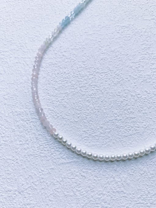 Scarlet White N-STPE-0016 Natural Gemstone Crystal Beads Chain Handmade Beaded Necklace 1