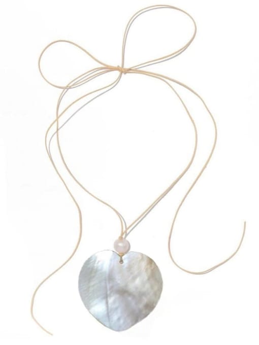 Love Pendant Shell Cotton Rope Round Necklace