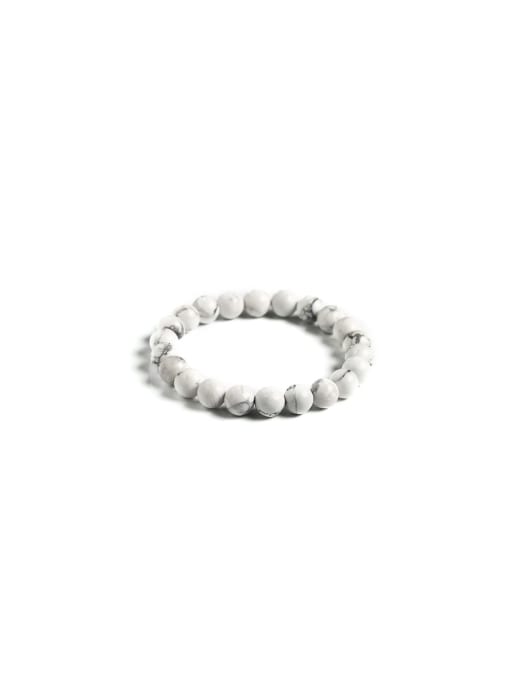 NA-Stone White turquoise Minimalist Handmade Beaded Bracelet 0