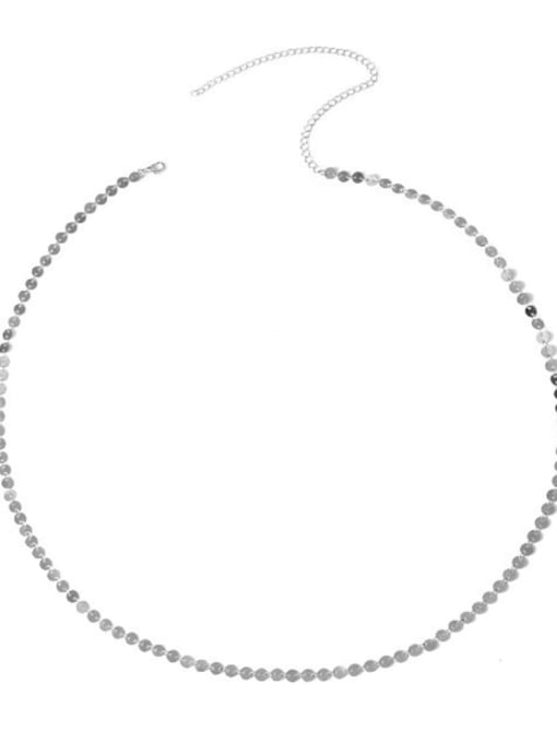 DZA187 圆形银色 Stainless steel Geometric Trend Belts
