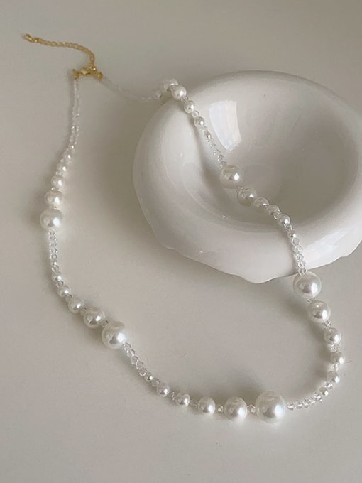 LM Alloy Imitation Pearl Geometric Trend Beaded Necklace 3
