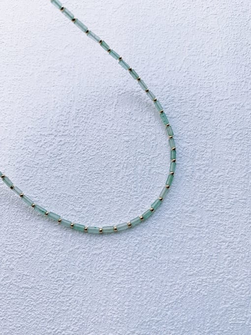 green N-STMT-0002 Natural Round Shell Beads Chain Handmade Beaded Necklace