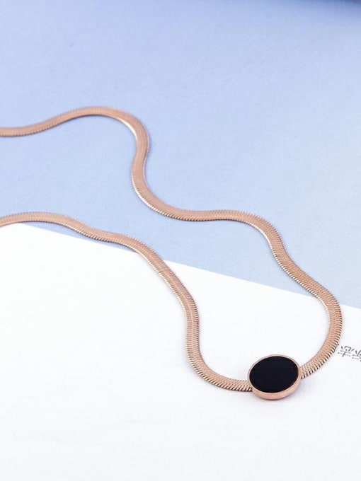 Circle Pendant Titanium Sake Link Necklace