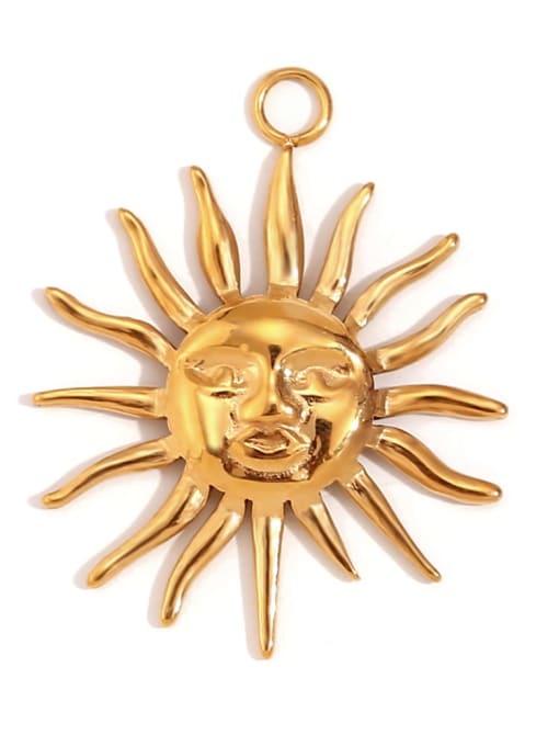 Face Sun Radiance Pendant Stainless steel 18K Gold Plated Irregular Charm