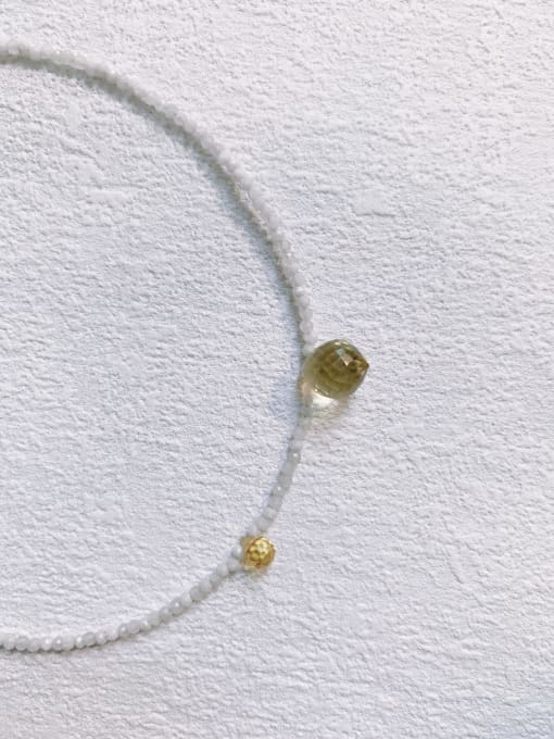 Scarlet White N-ST-0002 Gemstone Crystal  Irregular Trend Handmade Beaded  Necklace 0
