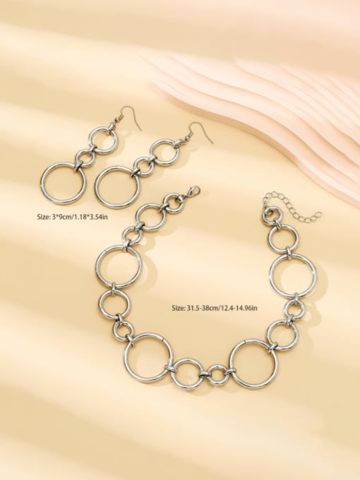 A4500 Zinc Alloy Minimalist Geometric Earring and Necklace Choker Set