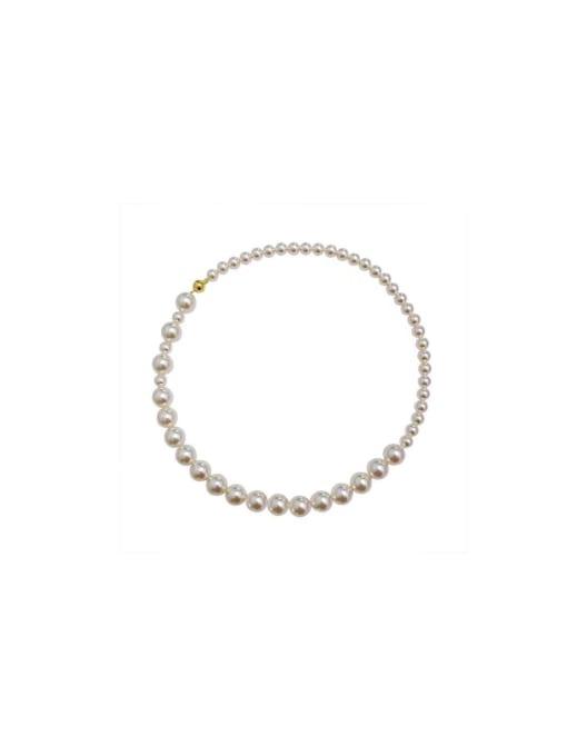LM Alloy Imitation Pearl Geometric Minimalist Beaded Necklace 0