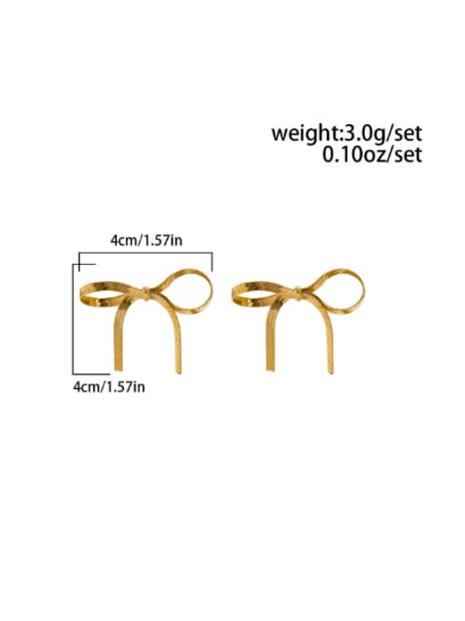04 Gold R3112 Alloy Bowknot Tassel Minimalist Threader Earring