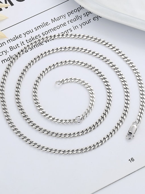 Width:3.7mm, Length: 44cm + 5cm 925 Sterling Silver Snake Chain For men