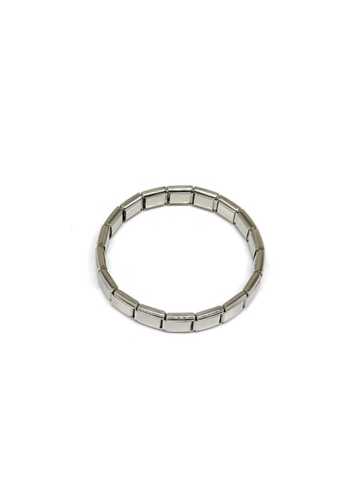 Steel color Titanium Steel Geometric Hip Hop Link Bracelet