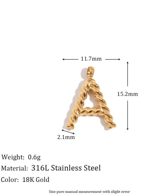 LM Stainless steel 18K Gold Plated Letter Charm 1