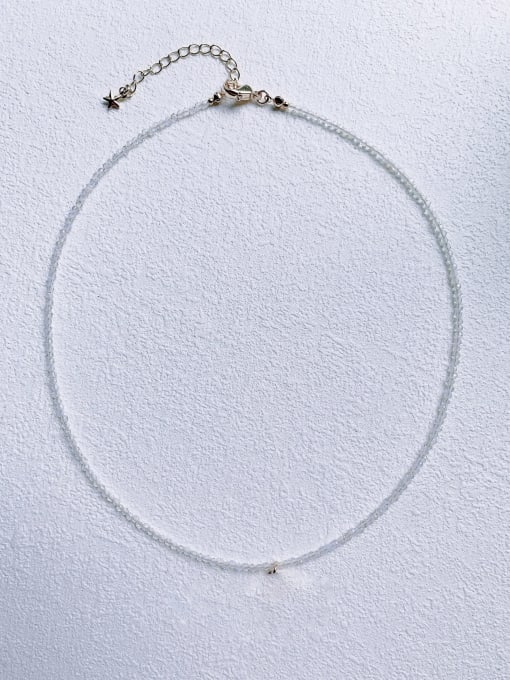 Gemstone Crystal Chain N-DIY-011 Gemstone Crystal  Chain Rainbow Pendant Minimalist handmade Beaded Necklace