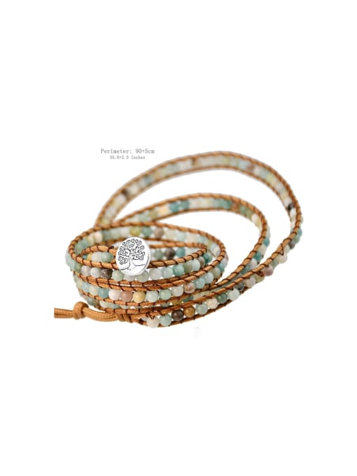 LM Alloy Natural Stone Geometric Bohemia Handmade Weave Bracelet 3
