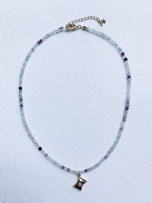 Scarlet White N-DIY-0029 Natural Gemstone Crystal Beads Chain Hand Pendant Handmade Beaded Necklace