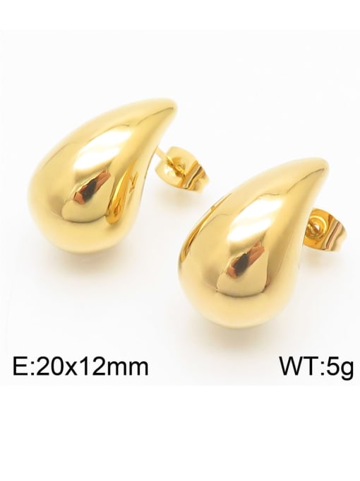 KE112213,Small Size,Gold Stainless steel Water Drop Dainty Drop Earring