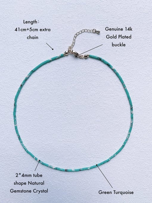 Blue N-ST-0019 Natural Stone Multi Color Irregular Bohemia Handmade Beaded Necklace