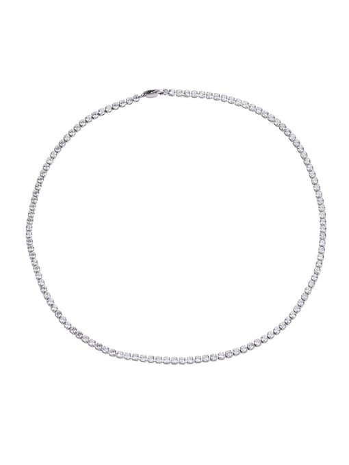 LM Titanium Steel Cubic Zirconia tennis Necklace 0