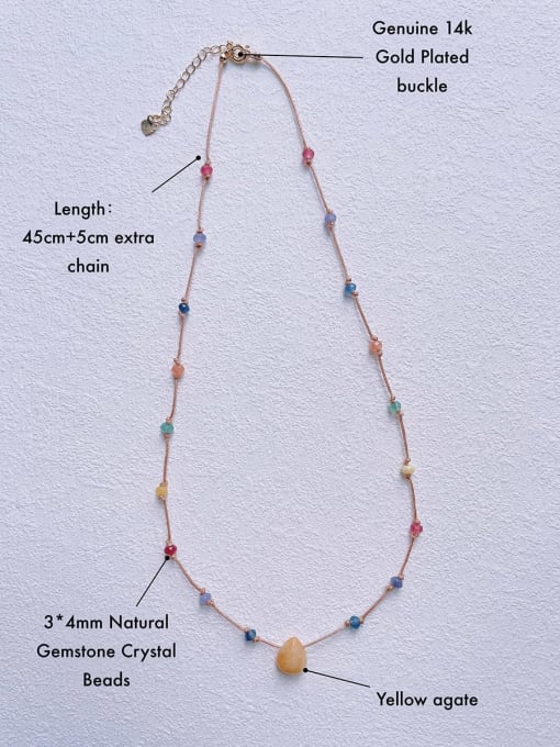 Scarlet White N-STLN-0002 Natural  Gemstone Crystal  Bead  Water Drop Pendant Minimalist Handmade Beaded Necklace 3