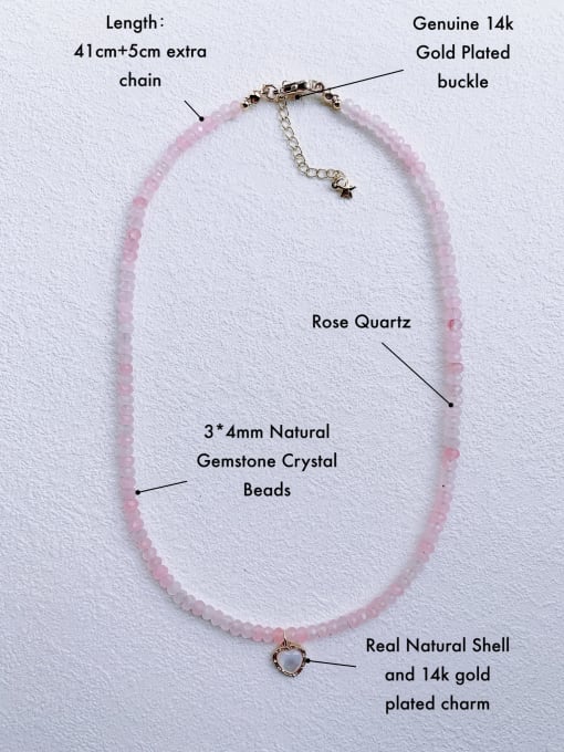 Scarlet White N-DIY-006  Natural Gemstone Crystal   Chain Heart  Pendnat Minimalist  handmade  Beaded Necklace 3