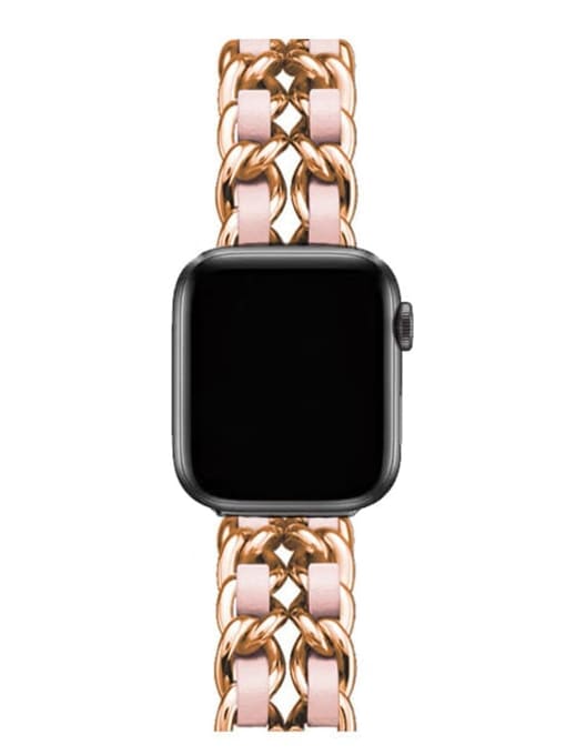 Rose Gold And Pink Alloy Metal Wristwatch Band For Apple Watch Series 2-5