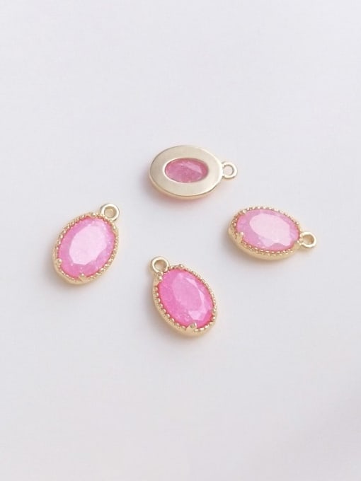 +rose red Oval Pendant N-DIY-0015 Gemstone Crystal Chain Water Drop Pendant  Minimalist handmade Beaded Necklace