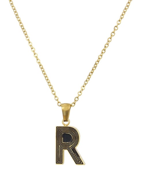 R Stainless steel Letter Initials 26 Letter a to z Necklace