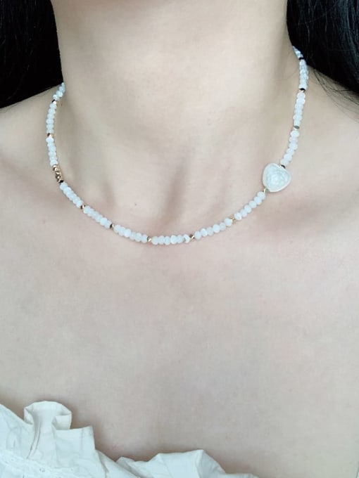 Scarlet White N-SHMT-0004 Freshwater Shell Beads Chain Bohemia Handmade Beaded Necklace 1