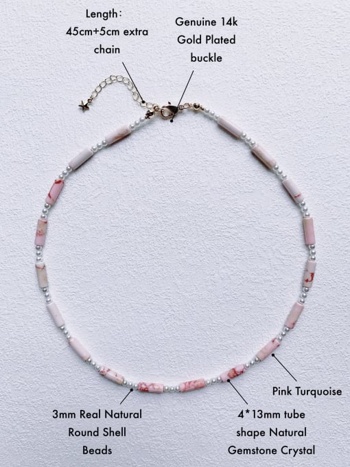 Scarlet White N-STPE-0006 Natural Gemstone Crystal Beads Chain Handmade Beaded Necklace 4
