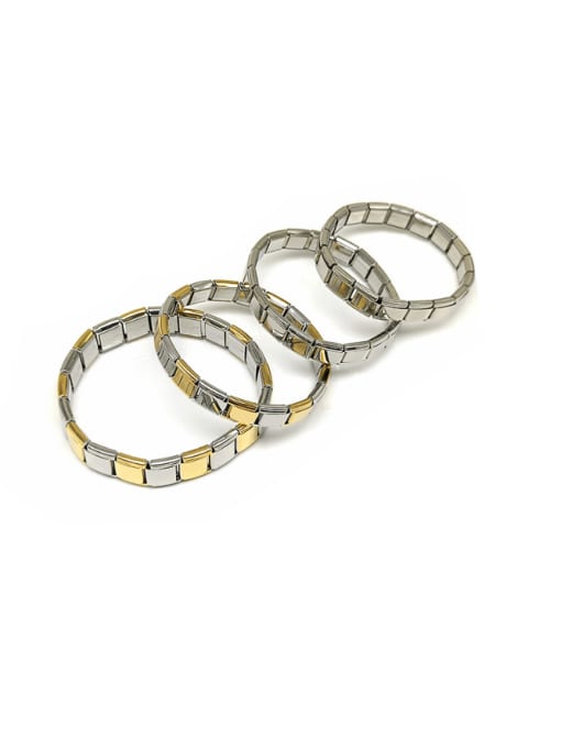 LM Titanium Steel Geometric Hip Hop Link Bracelet 1
