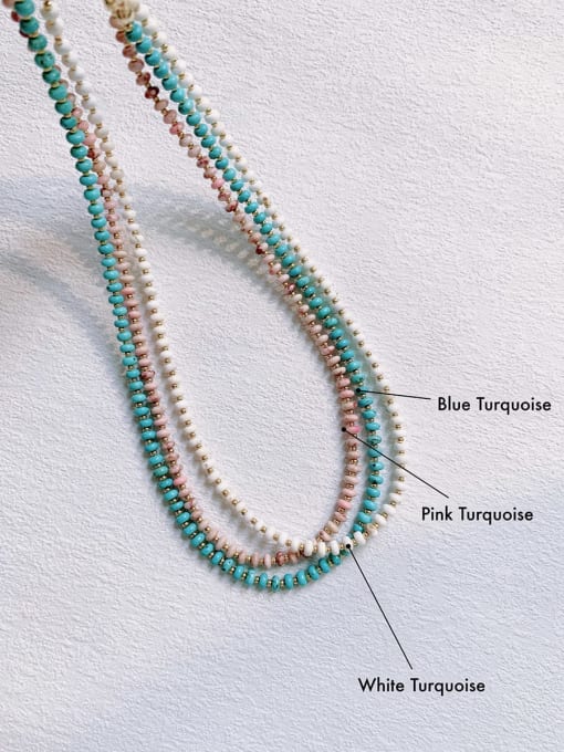 Scarlet White N-STMT-001 Natural  Gemstone Crystal Chain Handmade Beaded Necklace 2