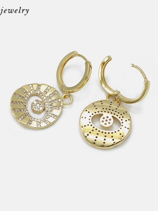 XYZ Brass Cubic Zirconia Geometric Vintage Huggie Earring 1