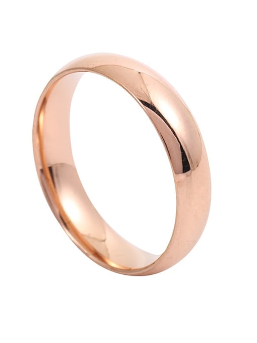 Rose gold Titanium Steel Round Band Ring with 9 sizes