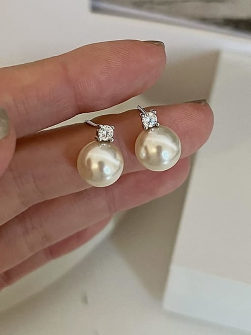 Zircon pearls Alloy Cubic Zirconia Geometric Dainty Stud Earring