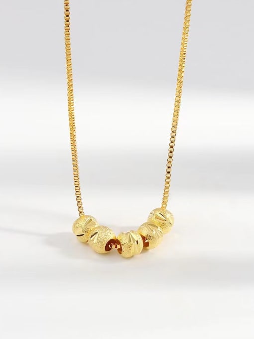 Gold Plating 18k Gold Color Transfer Bead Car Flower Clavicle Necklace