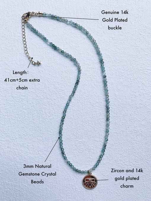 Scarlet White N-DIY-0033 Natural Gemstone Crystal Beads Chain Geometry Pendant Handmade Beaded Necklace 2
