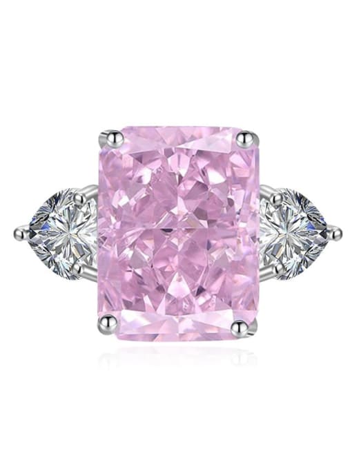 LM Brass Cubic Zirconia Geometric Solitaire Ring 0