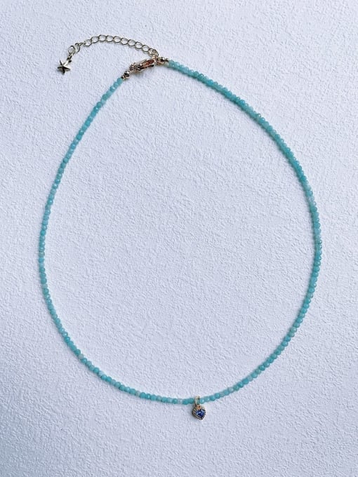 Scarlet White N-DIY-0014 Gemstone Crystal Chain Heart Pendant Minimalist Handmade Beaded Necklace 3