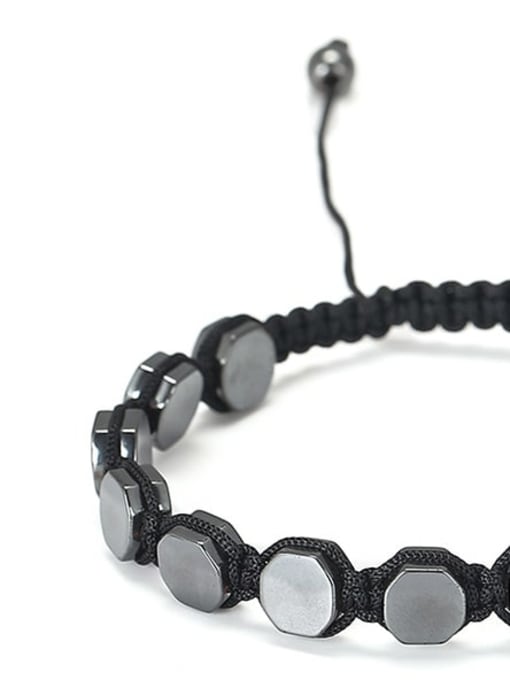 Hexagonal Bracelet Hematite Geometric Trend Adjustable Bracelet