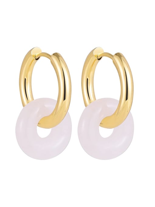 Off white, A3 2 2 5 Titanium Steel Geometric Classic Hoop Earring With multiple colors