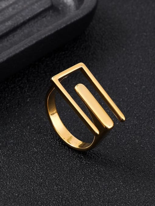 Gold color Stainless steel Geometric Ring