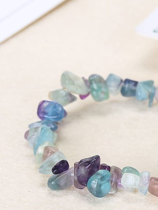 Natural color fluorite macadam Bracelet Crystal gravel Minimalist Handmade Beaded Bracelet