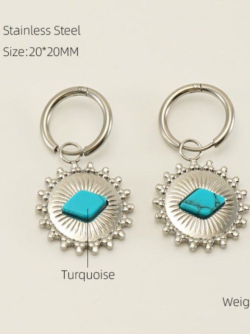 ZX995 Turquoise Silver Earrings Stainless steel Earring with 2 colors