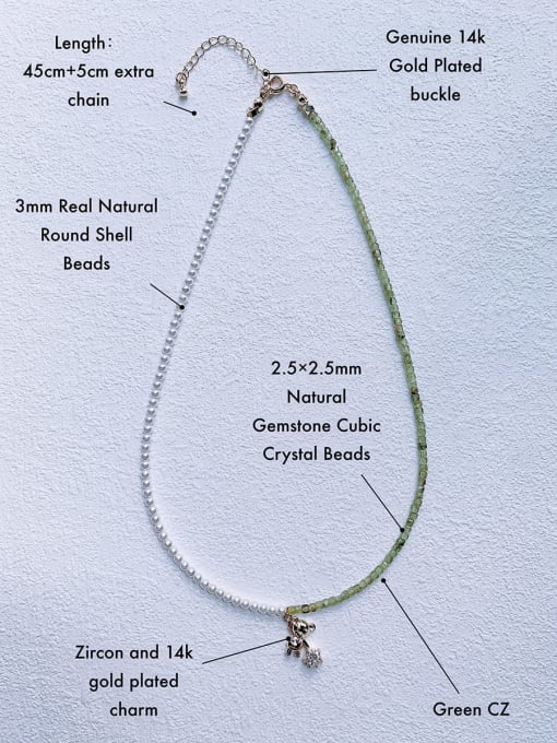 Scarlet White N-MIX-0013 Natural Gemstone Crystal Asymmetrical  Chain  Handmade Beaded Necklace 3