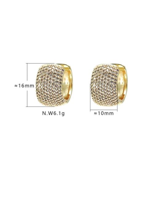 XYZ Brass Cubic Zirconia Geometric Vintage Huggie Earring 2