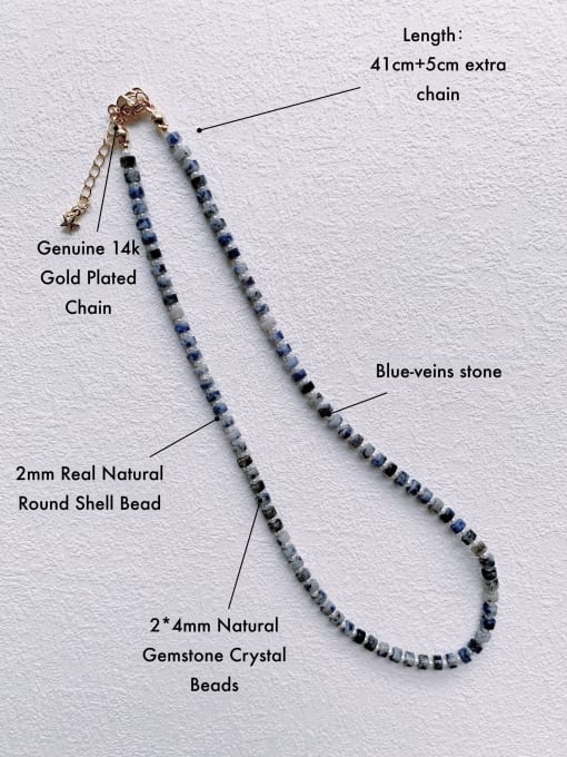 Scarlet White N-STPE-0005 Natural  Gemstone Crystal Beads Chain Handmade Beaded Necklace 3