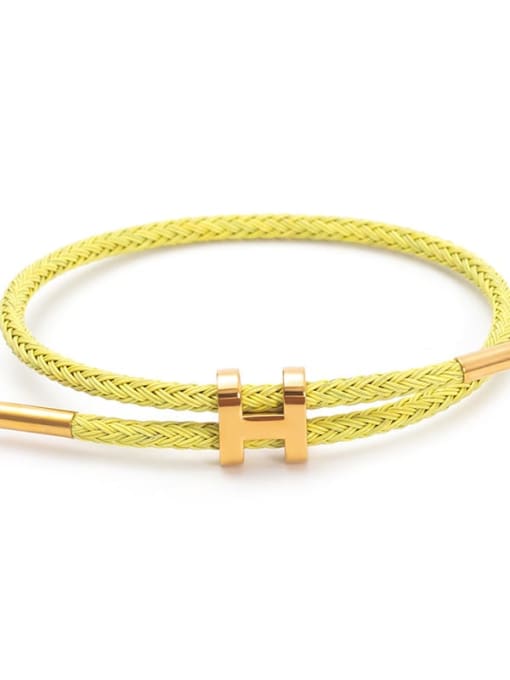 yellow Titanium Steel Adjustable Bracelet