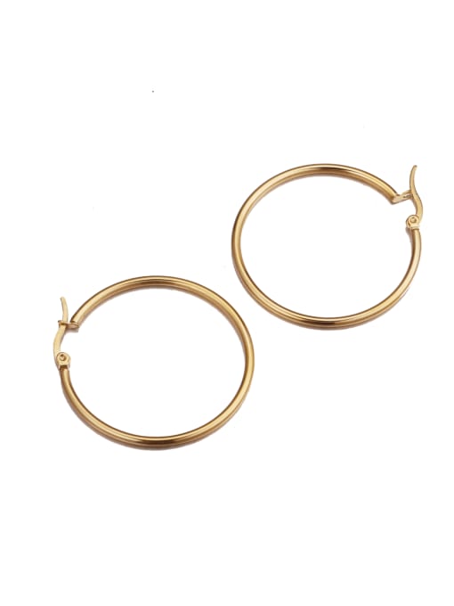 LM Stainless steel Classic Hoop Earring 0