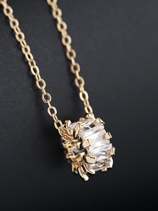 Gold Plated Brass Cubic Zirconia White Necklace