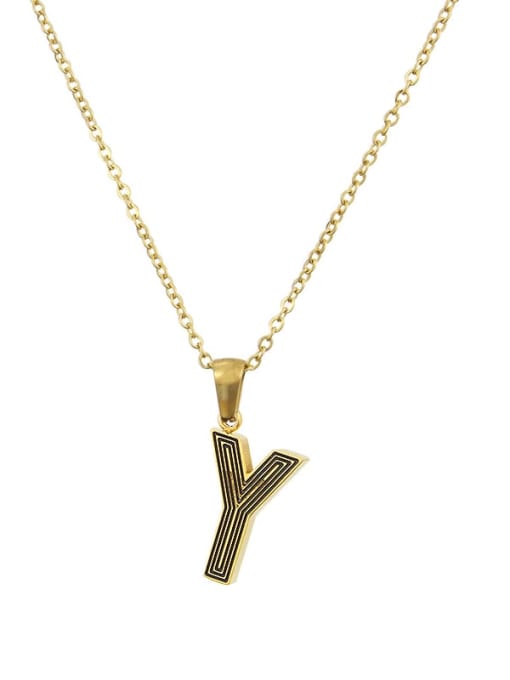 Y Stainless steel Letter Initials 26 Letter a to z Necklace